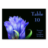 Numéro De Table Fleur Gentienne Bleue Mariage personnalisé (Dos)