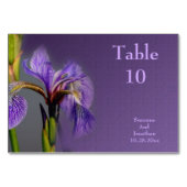Numéro De Table Fleur Iris violet Mariage personnalisé (Dos)