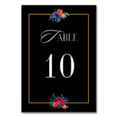 Numéro De Table Fleur mexicaine Mariage noir Table Num (Dos)