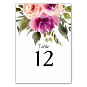 Numéro De Table Fleur Moderne Esperluette Rose Plum Peach & Noir T (Dos)