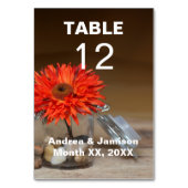 Numéro De Table Fleur orange dans la table Jar Mason (Dos)