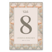 Numéro De Table Fleur pastel élégante (Dos)