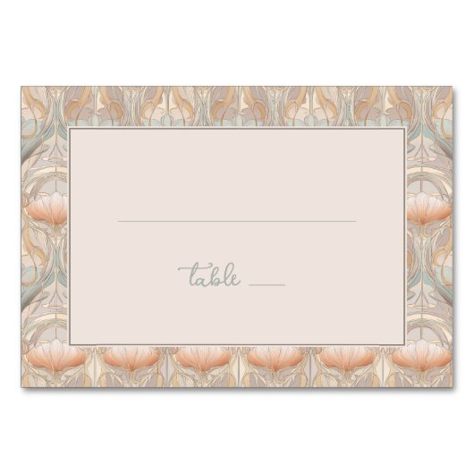 Numéro De Table Fleur pastel élégante (Devant)