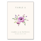 Numéro De Table Fleur pastel sérène aquarelle (Dos)