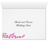 Numéro de table Fleur rose et cœur (Intérieur Horizontal (Bas))