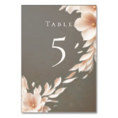 Numéro De Table Fleur rose sur brun (Par défaut)
