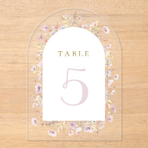 Numéro de table fleur sauvage