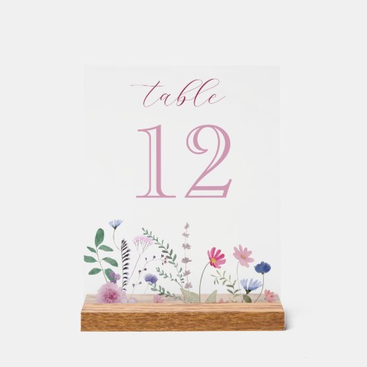 Numéro de table fleur sauvage (Recto)