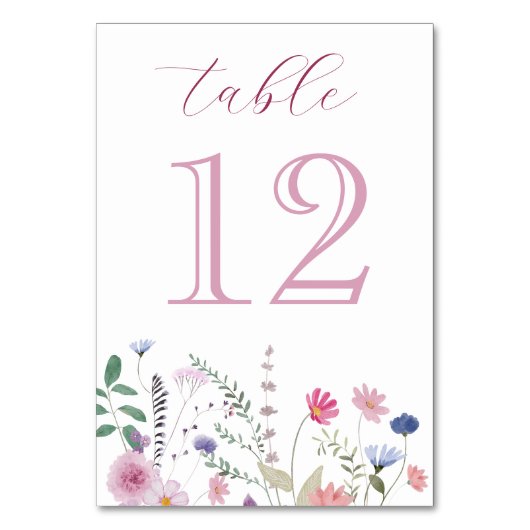 Numéro de table fleur sauvage (Par défaut)