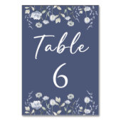 Numéro De Table Fleur sauvage bleu Dusty mariage élégant (Par défaut)
