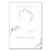 Numéro De Table Fleur sauvage Bleu Rustique Boho Place pliable (Par défaut)