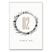 Numéro De Table Fleur sauvage Boho Black Brown Automne Mariage (Dos)