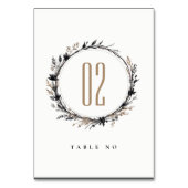 Numéro De Table Fleur sauvage Boho Black Brown Automne Mariage (Par défaut)