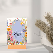 Numéro De Table Fleur sauvage boho chic mariage à couronne florale