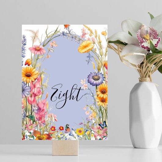 Numéro De Table Fleur sauvage boho chic mariage à couronne florale