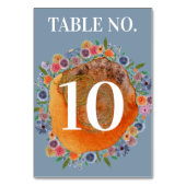 Numéro De Table Fleur sauvage Boho Jardin Bohème Bleu Mariage (Par défaut)
