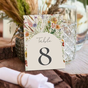 Numéro De Table Fleur sauvage Boho minimaliste Mariage Floral