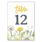 Numéro De Table Fleur sauvage Dandelion Garden Wedding (Dos)