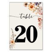 Numéro De Table Fleur sauvage d'automne Boho Mariage Numéro de tab (Dos)