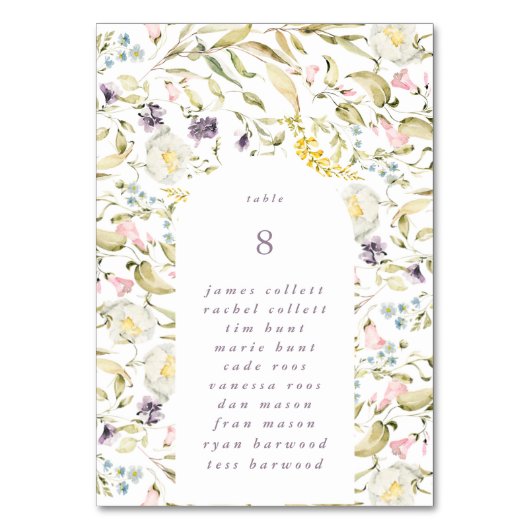 Numéro De Table Fleur sauvage de printemps Boho Pampas Mariage (Dos)