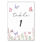 Numéro De Table Fleur sauvage des papillons aquarelle (Par défaut)
