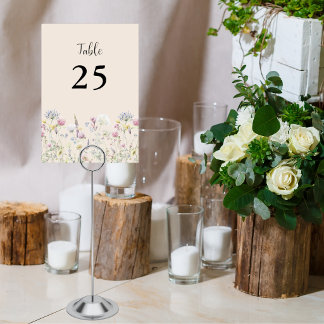 Numéro De Table Fleur Sauvage Floral Petit