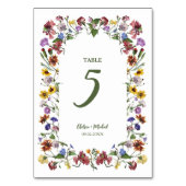 Numéro De Table Fleur sauvage Frame Rustic Boho Mariage (Dos)