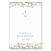 Numéro De Table Fleur sauvage Meadow Garden Wedding Boho Place Car (Par défaut)