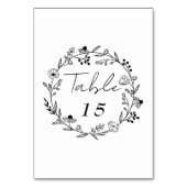 Numéro De Table Fleur sauvage minimal | Mariage de couronne (Dos)