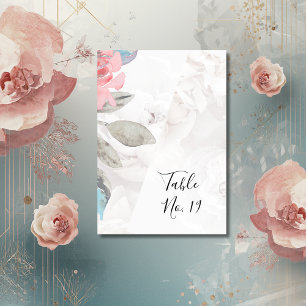 Numéro De Table Fleur sauvage rose de pivoine florale mariage