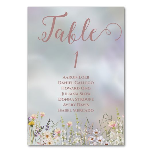 Numéro De Table Fleur sauvage rustique Boho Garden Table de mariag (Par défaut)
