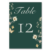 Numéro De Table Fleur sauvage rustique Frame Emerald Mariage vert (Par défaut)