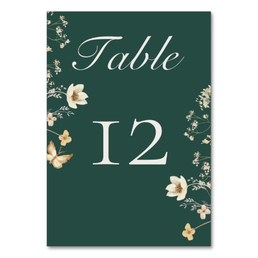 Numéro De Table Fleur sauvage rustique Frame Emerald Mariage vert (Par défaut)