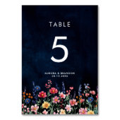 Numéro De Table Fleur sauvage Rustique Pays Boho Floral Marine Mar (Dos)
