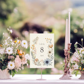 Numéro De Table Fleur sauvage rustique Wreath Garden Mariage