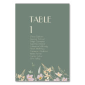 Numéro de table fleur sauvage Sage Deco avec invit (Dos)