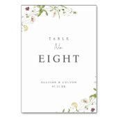 Numéro De Table Fleur sauvage Sage Rustic Boho Mariage Numéro de t (Dos)