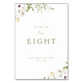 Numéro De Table Fleur sauvage Sage Rustic Boho Mariage Numéro de t (Dos)
