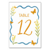Numéro De Table Fleur sauvage Whimsical Papillon main tiré Mariage (Par défaut)