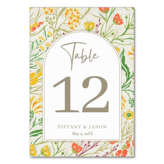 Numéro De Table Fleur sauvage Wild Meadow Mariage extérieur (Par défaut)