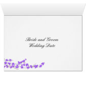 Numéro de table Fleur violette et cœur (Intérieur Horizontal (Bas))