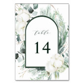 Numéro De Table Fleurs à feuillage persistant et coton Mariage élé (Dos)