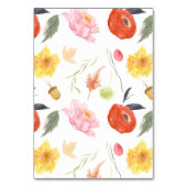 Numéro De Table Fleurs à l'aquarelle (Dos)