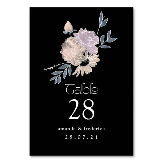 Numéro De Table Fleurs aquarelles modernes Mariage (Par défaut)