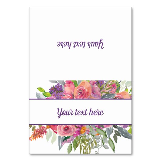 Numéro De Table Fleurs aquarelles rose violet  (Par défaut)