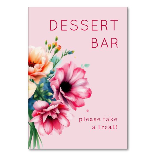Numéro De Table Fleurs aquarelles roses joyeuses (Par défaut)