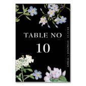 Numéro De Table Fleurs Blanches Élégantes Mariage Noir (Dos)