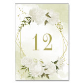 Numéro De Table Fleurs blanches romantiques verdure or géométrique (Par défaut)