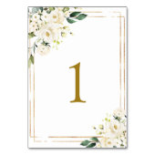 Numéro De Table Fleurs blanches Tableau 1 Mariage Numéro de tablea (Par défaut)