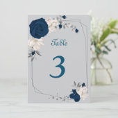 numéro de table fleurs bleu marine et blanc (Debout devant)